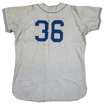 1952 Ralph Branca Photo Matched Game Worn & Signed World Series Brooklyn Dodgers Road Jersey Also Used For 1953 Spring Training (Letter of Provenance, Sports Investors & Beckett)